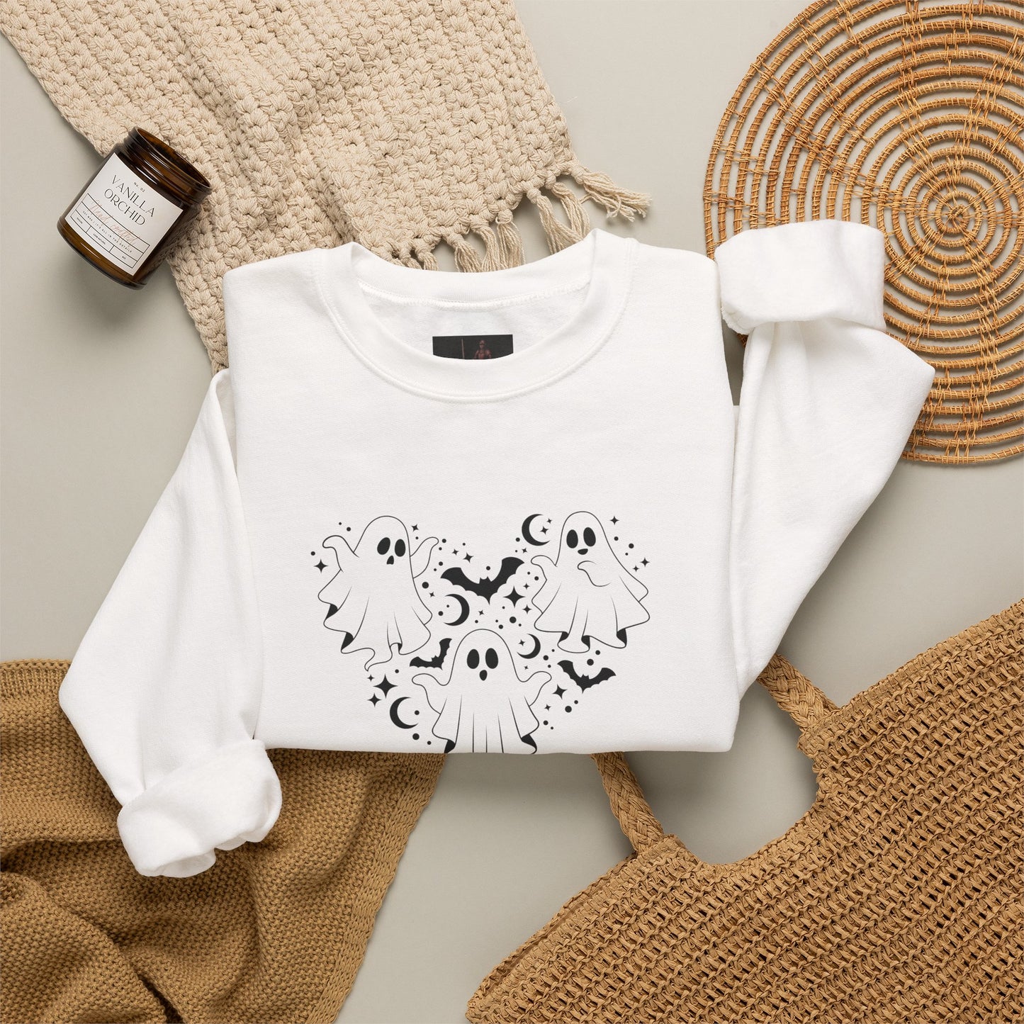 Friday Knights - Crescent Moon Heart Crewneck Sweatshirt