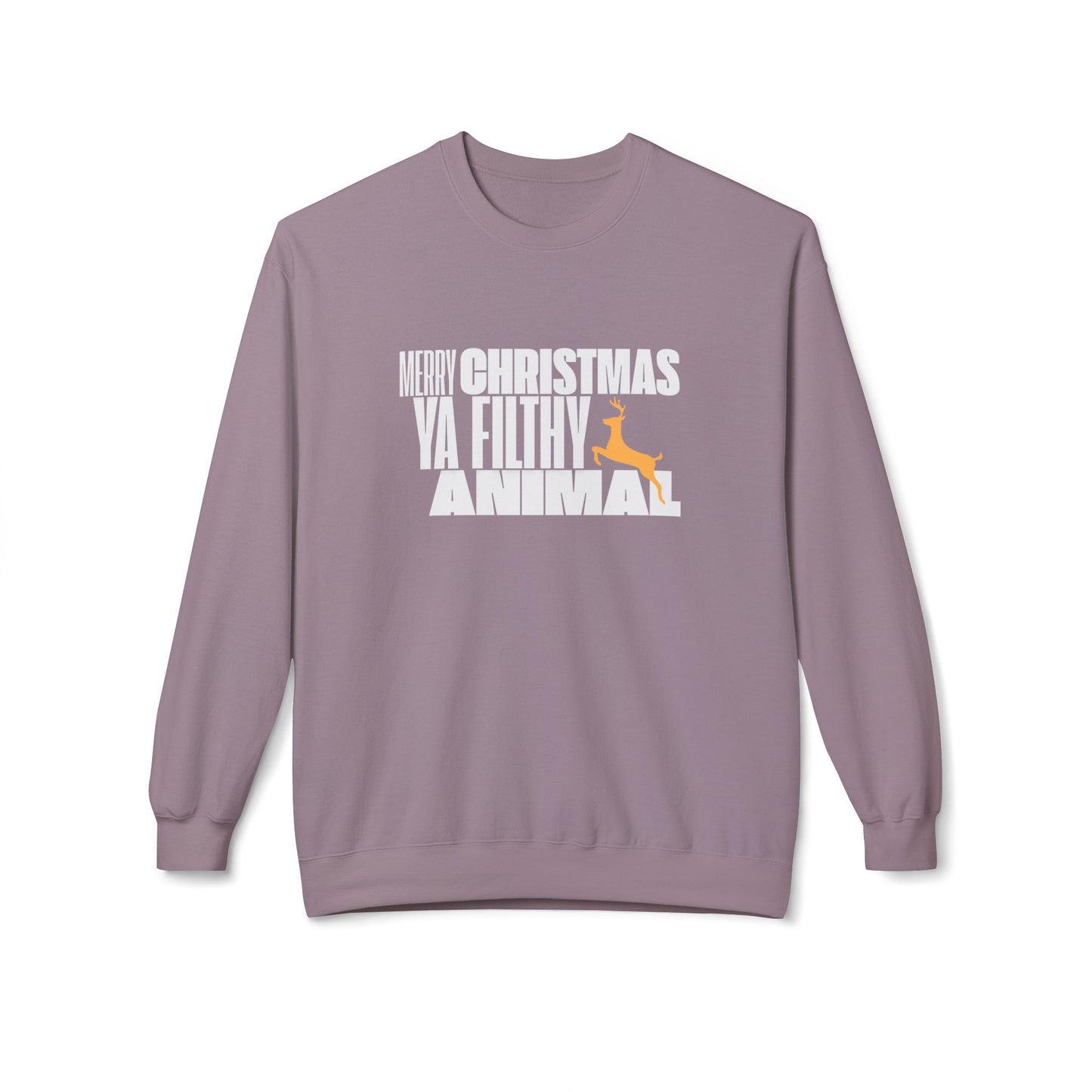 Friday Knights - Merry Christmas ya filthy Animal Fleece Crewneck Sweatshirt