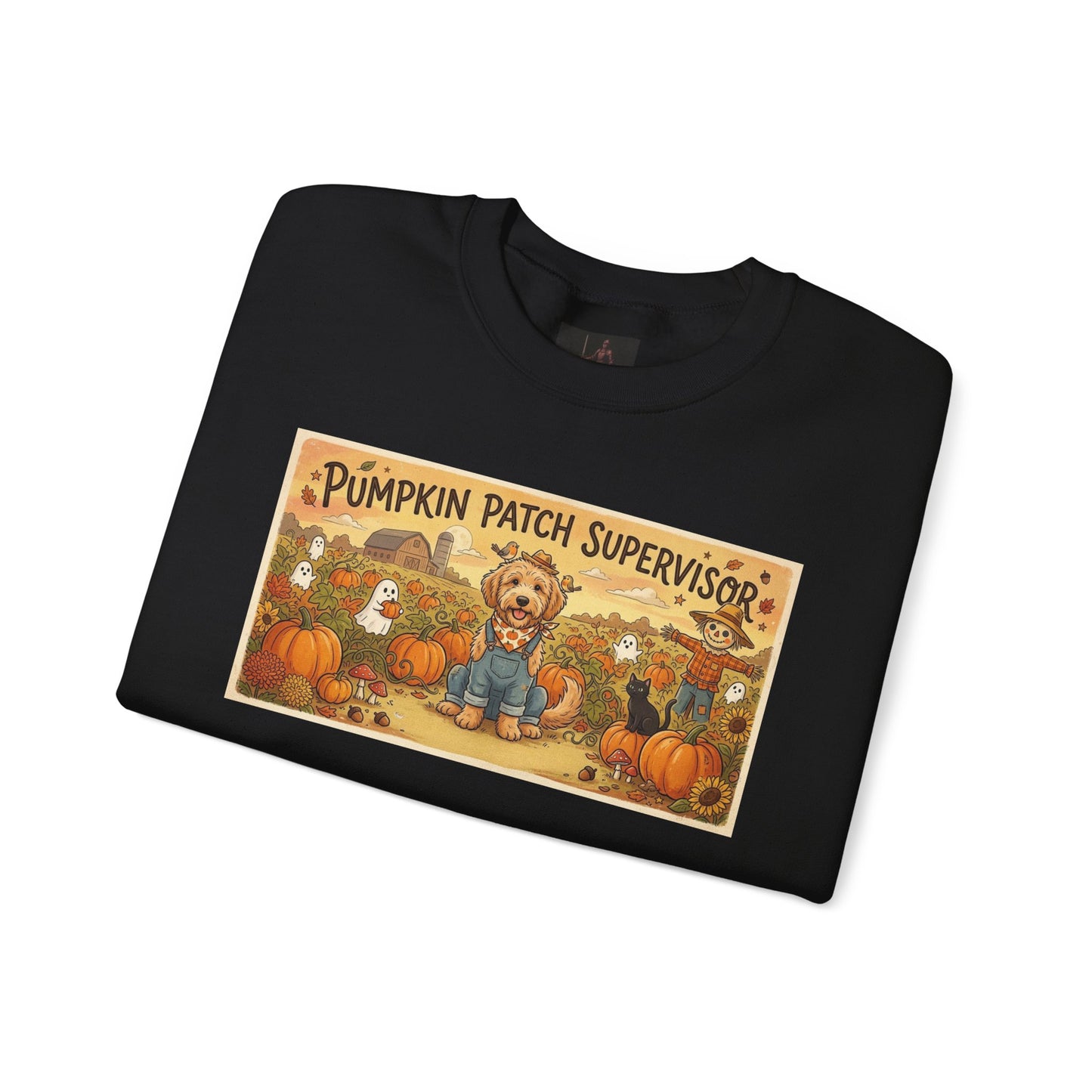 Friday Knights - Golden Doodle Pumpkin Patch Supervisor Crewneck Sweatshirt