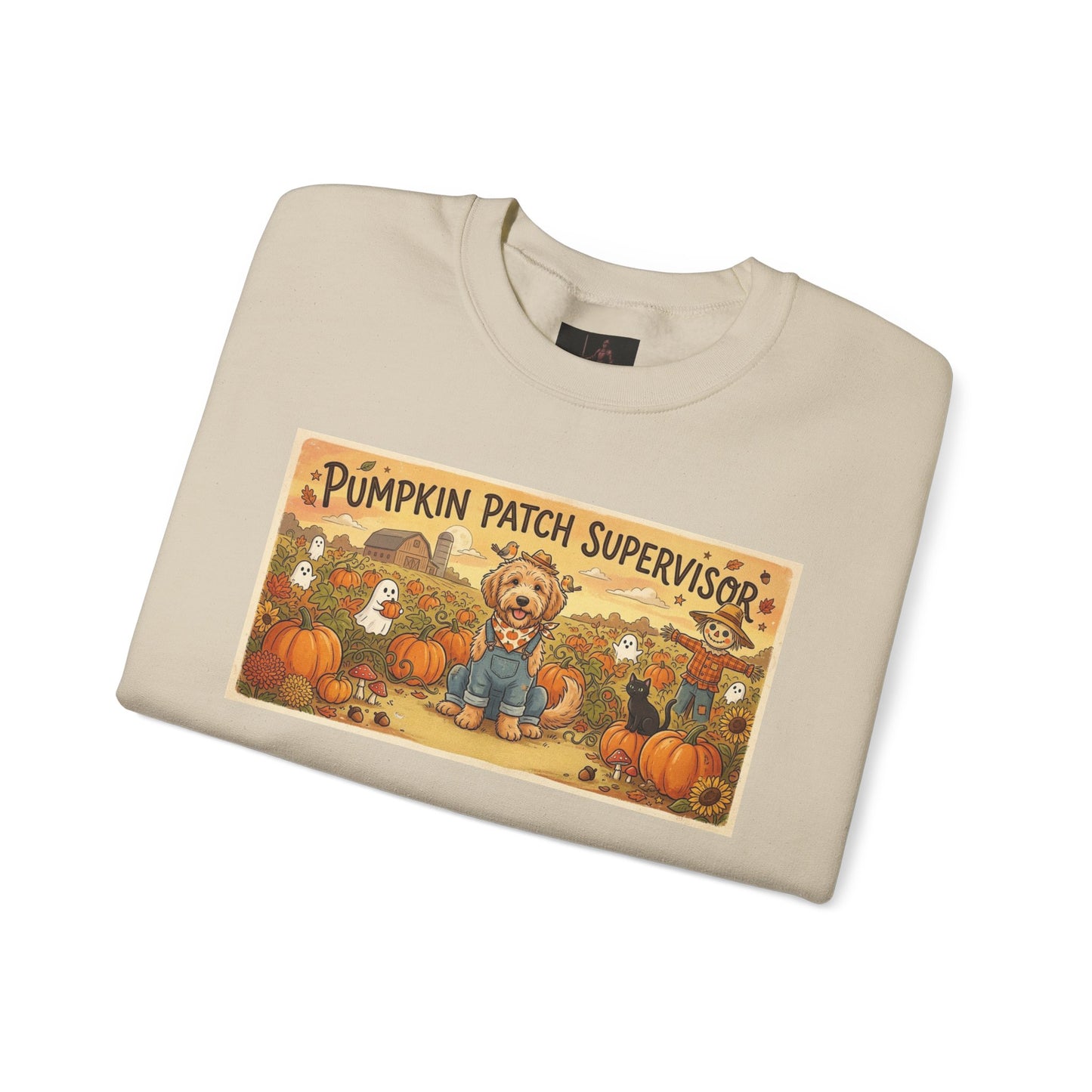 Friday Knights - Golden Doodle Pumpkin Patch Supervisor Crewneck Sweatshirt
