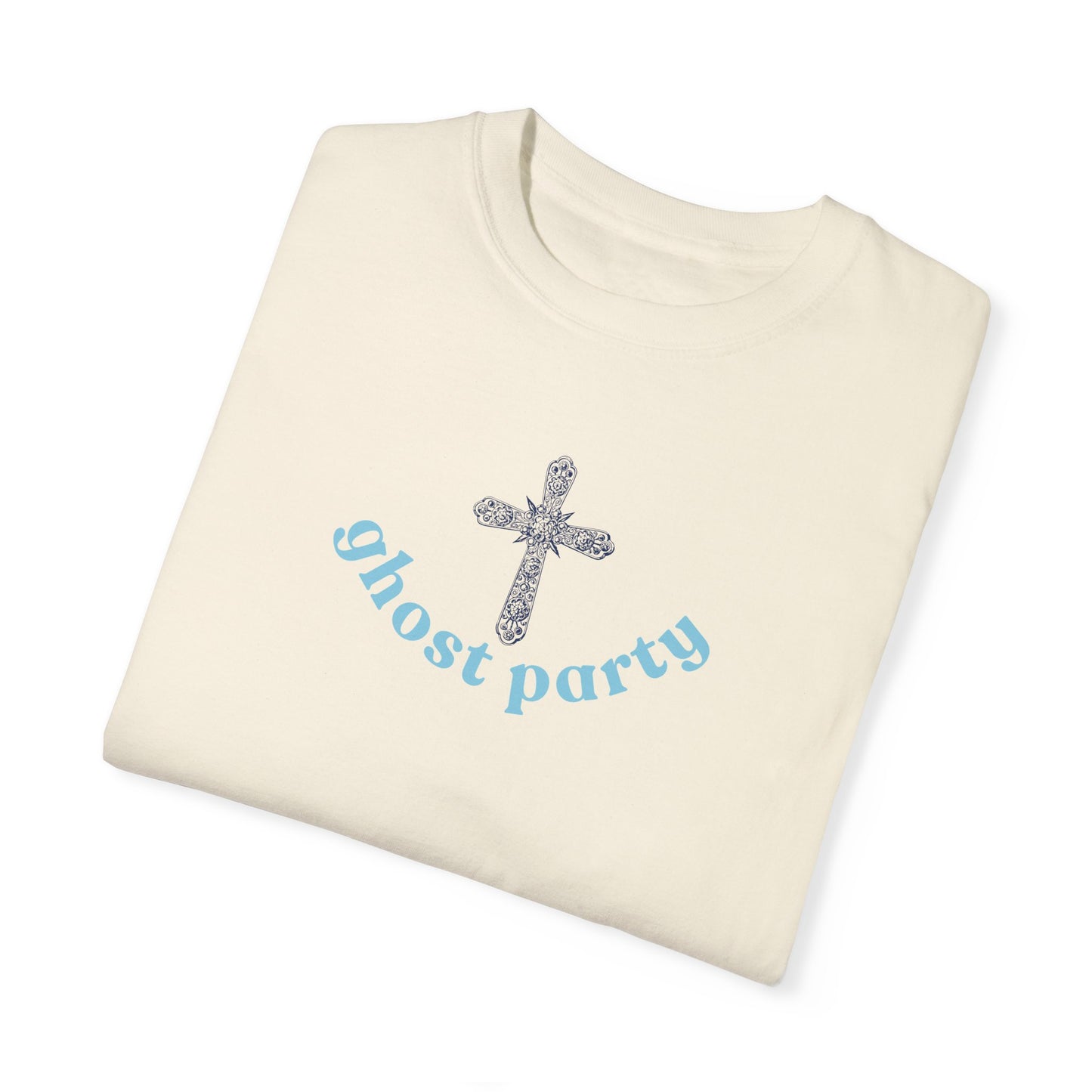 Ghost Party blue cross tee