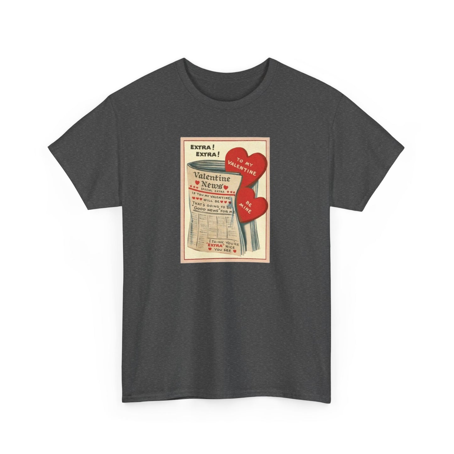 Friday Knights - Valentine’s Vintage Newspaper Hearts Tee