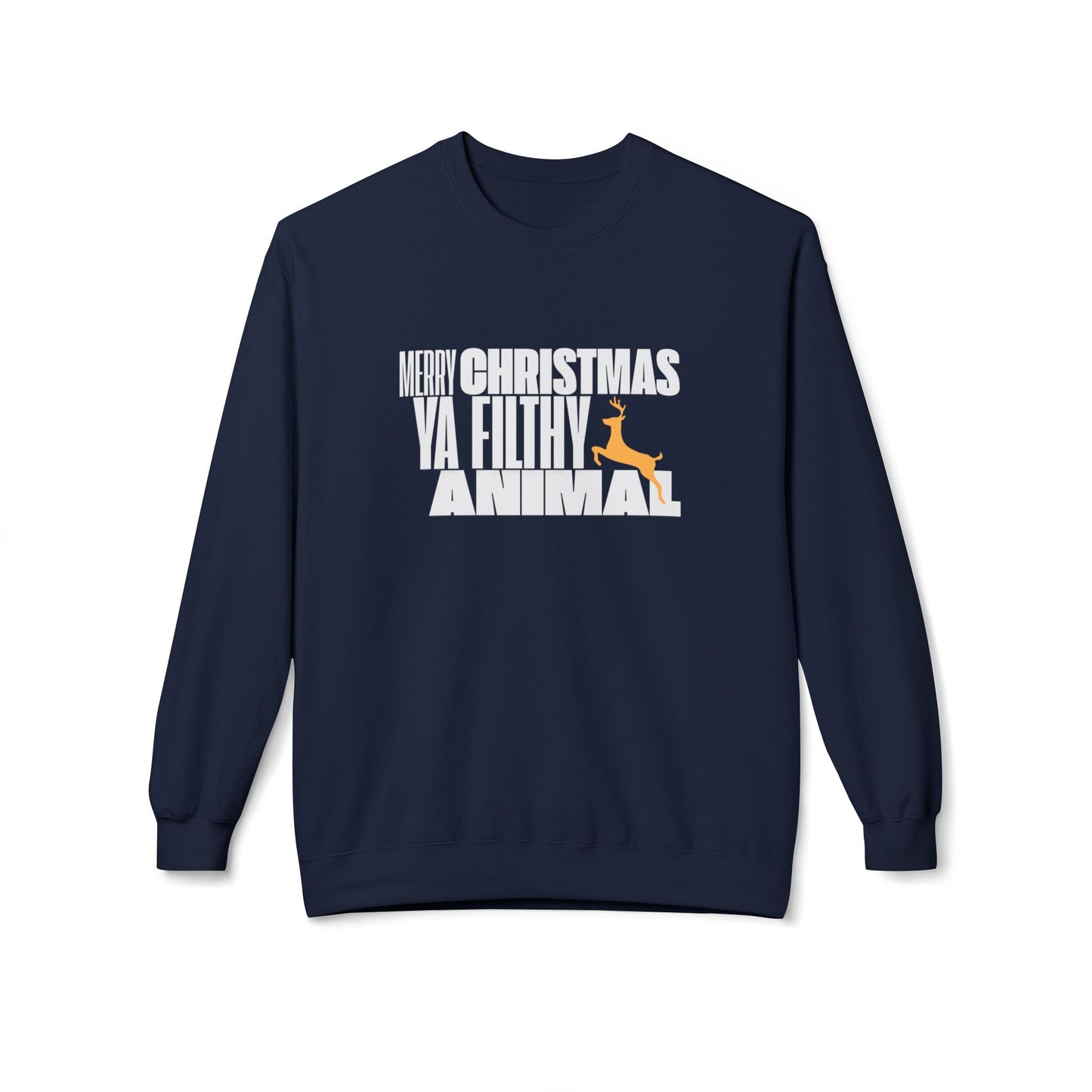 Friday Knights - Merry Christmas ya filthy Animal Fleece Crewneck Sweatshirt