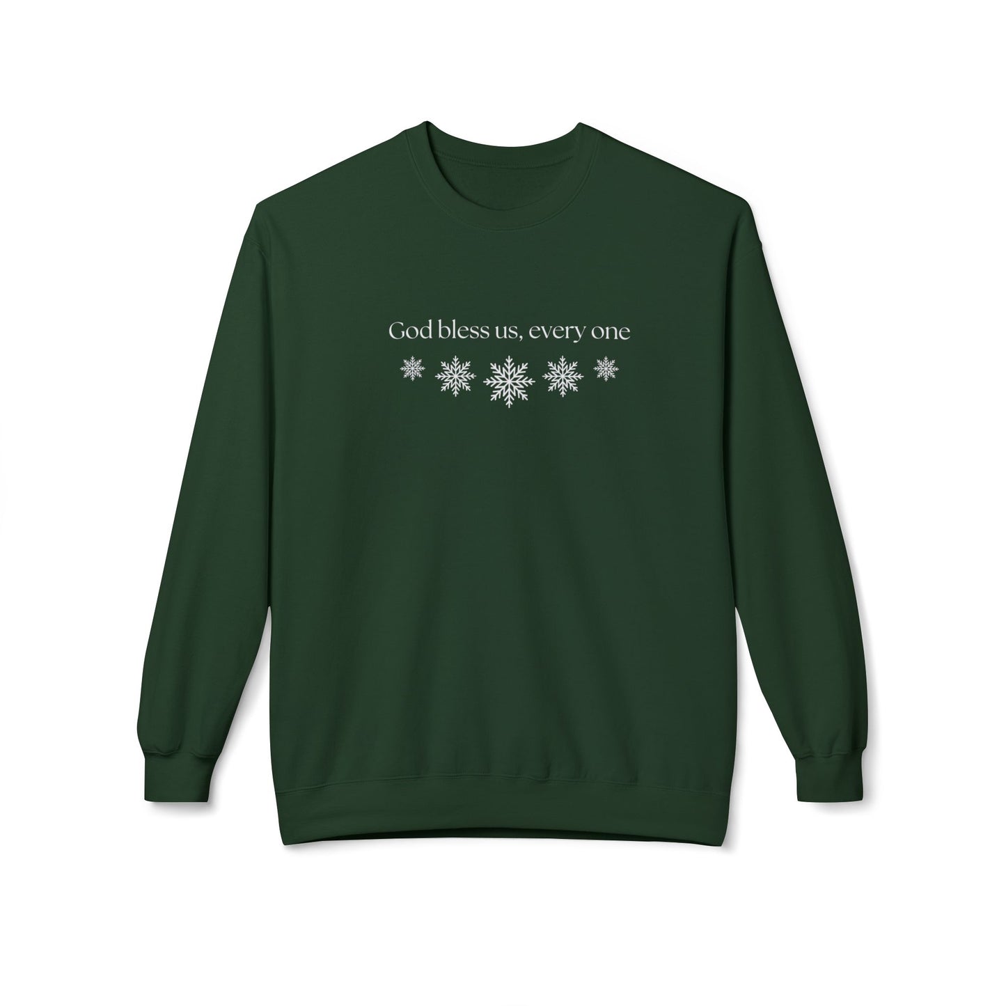 Friday Knights - God bless us, every one Snowflake Holiday fleece Pullover