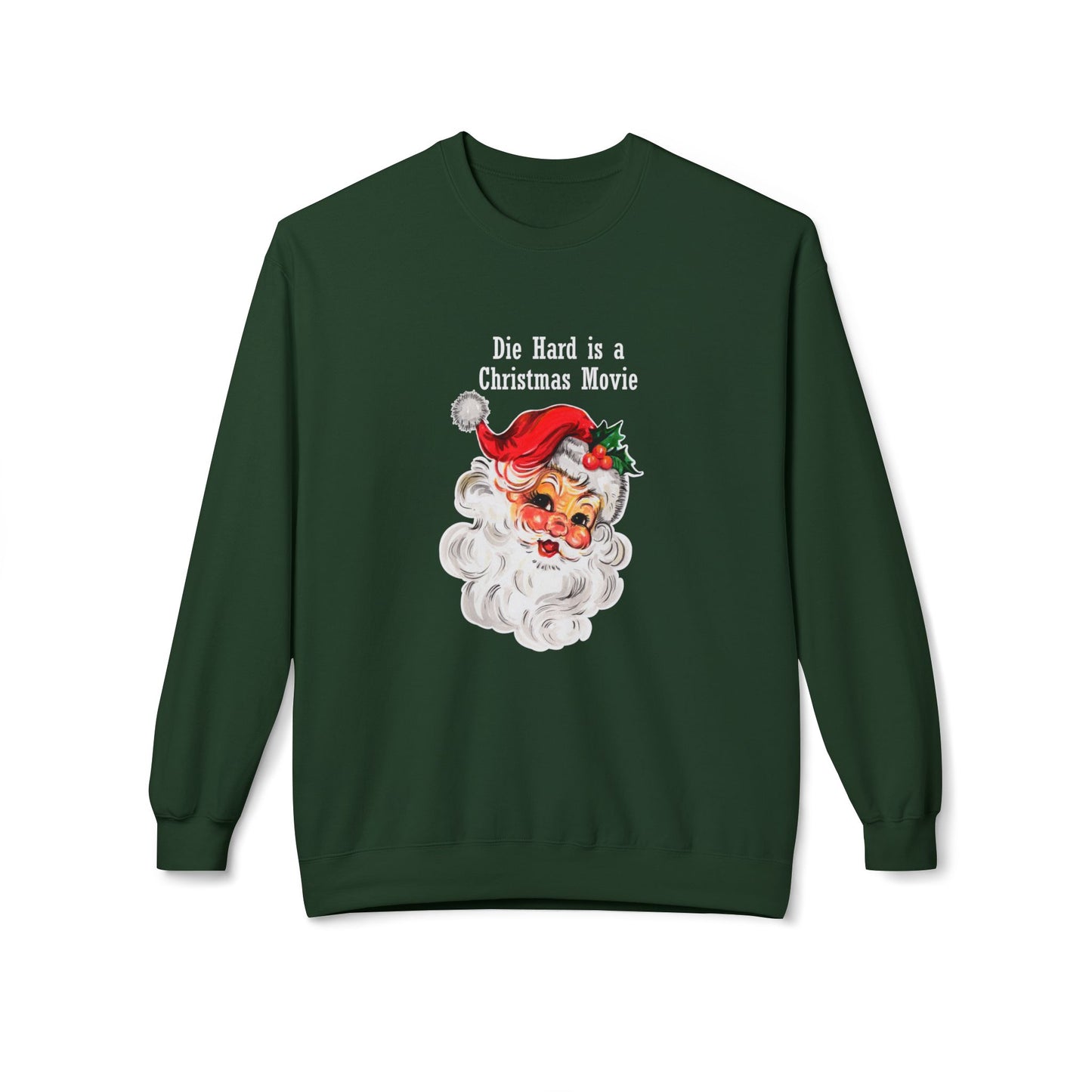 Christmas Sweatshirt - Vintage Santa “Die Hard is a Christmas Movie” Holiday Crewneck