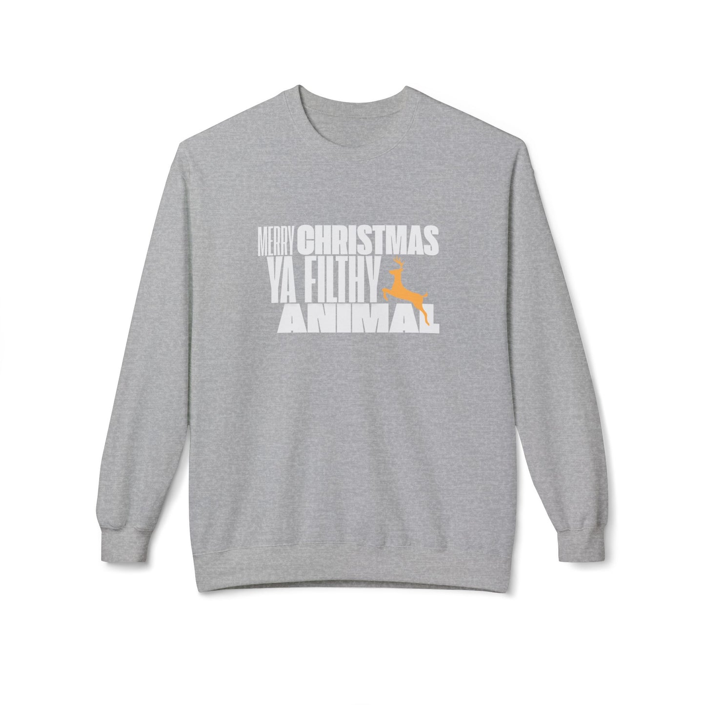 Friday Knights - Merry Christmas ya filthy Animal Fleece Crewneck Sweatshirt