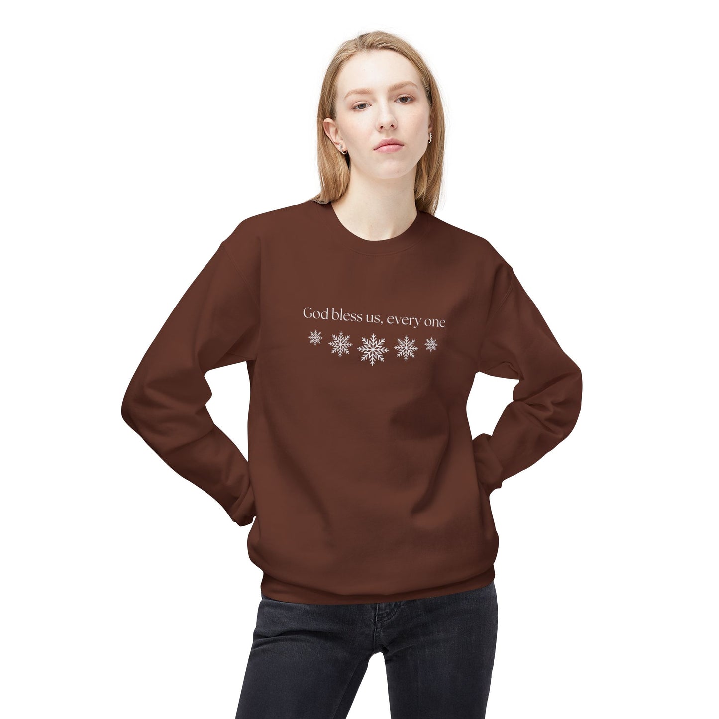 Friday Knights - God bless us, every one Snowflake Holiday fleece Pullover